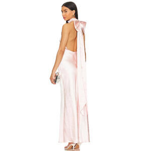 NWT Evianna Gown Rosewater Pink MISHA Elegant Satin Evening Gown M $447MSRP